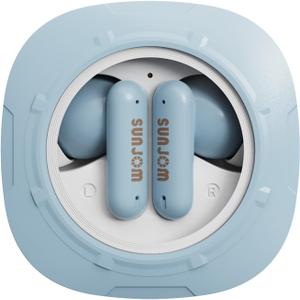 Xspace Ear Wireless Earbuds Hi-Res Audio Bluetooth 5.3 Headpahones True Wireless in Ear Earbuds Deep Bass in Ear Earphones Call Clear with Microphone Sweatproof for Sports, Gym, Work (Blue)