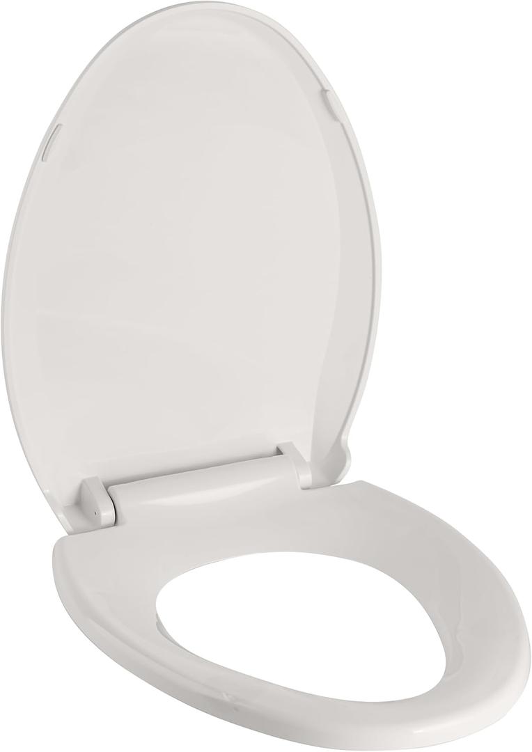 Toilet Seats Elongated, Quiet-Close Lid, Safe PP Material Seat, Easy Installation & Release with Hardware