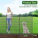 No Dig Decorative Garden Fence 10 Panels, 48 in (H) x 22.6 ft (L), Dog Fence Outdoor for Yard, Rustproof Metal Animal Barrier Ground Stakes Fencing for Garden, Patio, Flower Bed
