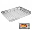 Toaster Oven Tray Compatible with Hamilton Beach,11"*9.3",Deep Edge,Rust-resistant Frosted Stainless Steel,Easy to Clean