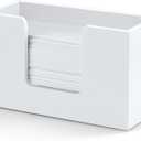 Paper Towel Dispenser Countertop, Wooden Bathroom Paper Towel Holder, White Napkin Holder for Kitchen, Countertop Multifold C-Fold, Z-Fold, Trifold Paper Hand Towel Dispenser for Bathroom Toilet (11.02" x 4.65" x 6.57")