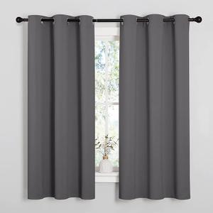 NICETOWN Thermal Insulated Grommet Blackout Curtains for Bedroom (2 Panels, W42 x L63 Inch, Grey)