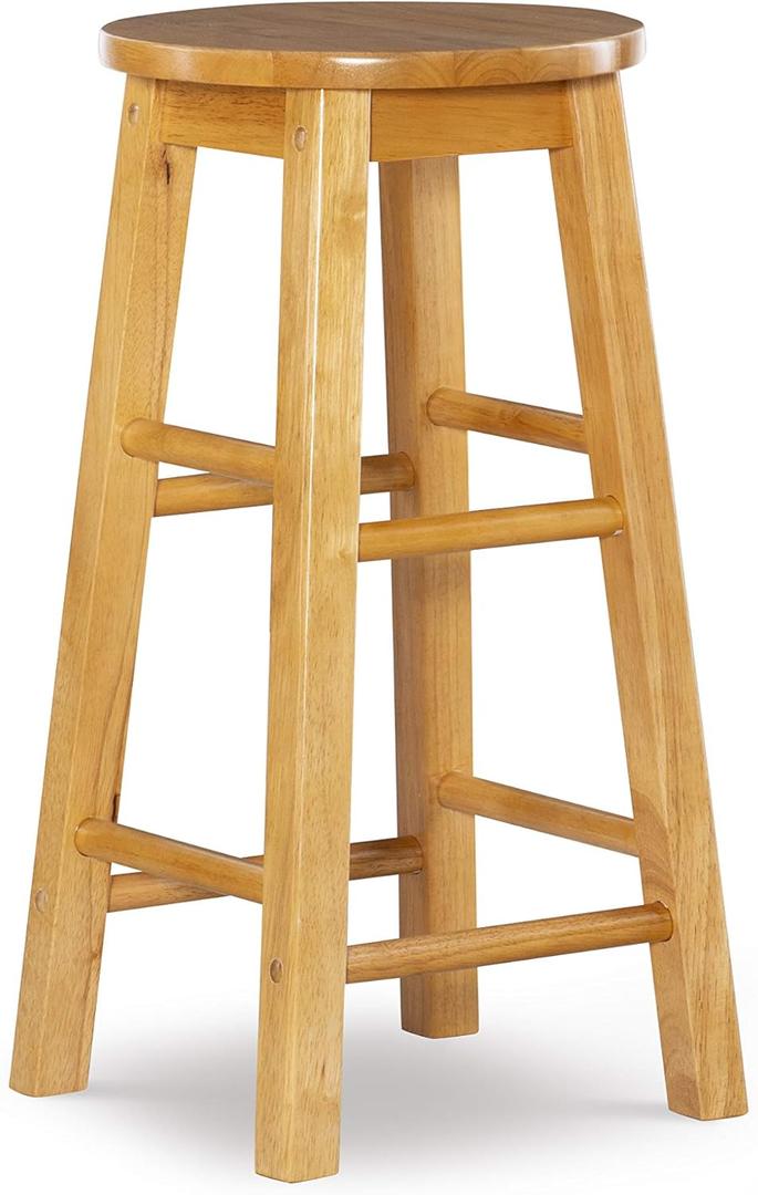 Linon Binya Natural 24" Counter Stool with Round Seat