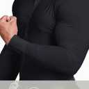 Mens Muscle Fit Dress Shirts Athletic Slim Fit Long Sleeve Stretch Casual Button Down Shirt (Black, L)