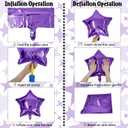 TAOYE Purple Pink Stars Foil Balloons, 18 Inch Lavender Purple Pink Stars Helium Balloons Dark Purple Light Purple Pentagram Foil Balloons for Girls Birthday Wedding Butterfly Theme Party