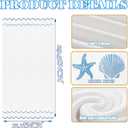 2Pcs Coastal Scalloped Hand Towels Light Blue Scallop Embroidered Dish Towel 100% Cotton Cute Decorative Ocean Bath Hand Towel for Kitchen Bathroom(Coastal Blue)