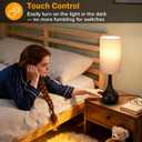 Touch Bedside Lamp for Nightstand,3-Way Dimmable,Space Saving & No Assembly Required, Upgraded Small Droplet Vintage Black Table Lamp for Bedroom, Living Room (2700K LED Bulb Included)