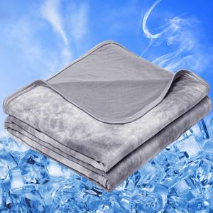 inhand Cooling Throw Blanket (50"x60"), Cooling Blankets for Hot Sleepers, Absorbs Heat to Keep Adults Cool for Summer Nights Sweats, Thin Cold Lightweight Blanket for Couch Bed, All Season Use (Gray)