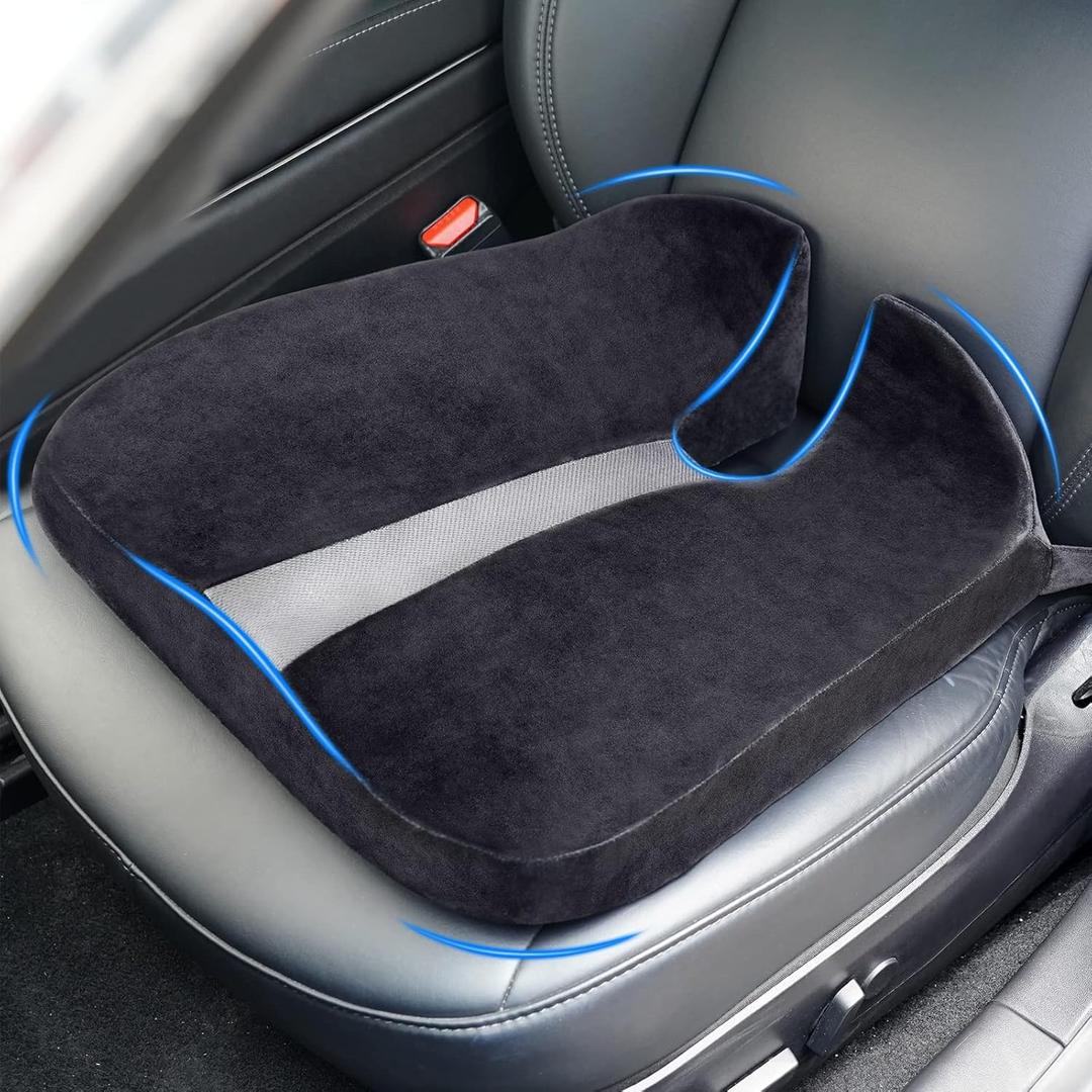 DrCarNow Car Seat Cushion, Coccyx Pad for Tailbone Pain Relief, Seat Cushion for Long Sitting Hours, for Office Chair Home Chair, for Truck Driver Wheelchair (Black)
