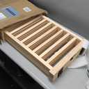 YOCAN Paint-Free Wooden Freestanding Dog Gates for The House,Doorways, Stairs,Wood Dog Fences Indoor Pet Gate,Step Over Fence, 5 Panel H:16.9''