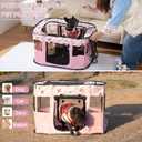 Dog and CAT pop Play Pen, Pets Houses for Dogs and Cats, Indoor&Outdoor Exercise Pen Dog Tent Puppy Playground Large (L, Pink)