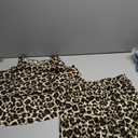 LOMON Women's Trendy 2 Piece Outfits Shorts Sets Summer Crew Neck Sleeveless Tank Top and Bottom Matching with Pockets 2026  S,Leopard