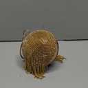 Lanpet Women Round Ball Crystal Evening Clutch Purse Tassel Wedding Party Handbags (Gold)