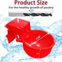 (6 Pack) Upgraded Large Detachable Automatic Chicken Waterer Cups,Reinforced Professional Poultry Waterer for Chickens,Ducks,Turkeys,Goose,with Drill Bits. (Red)
