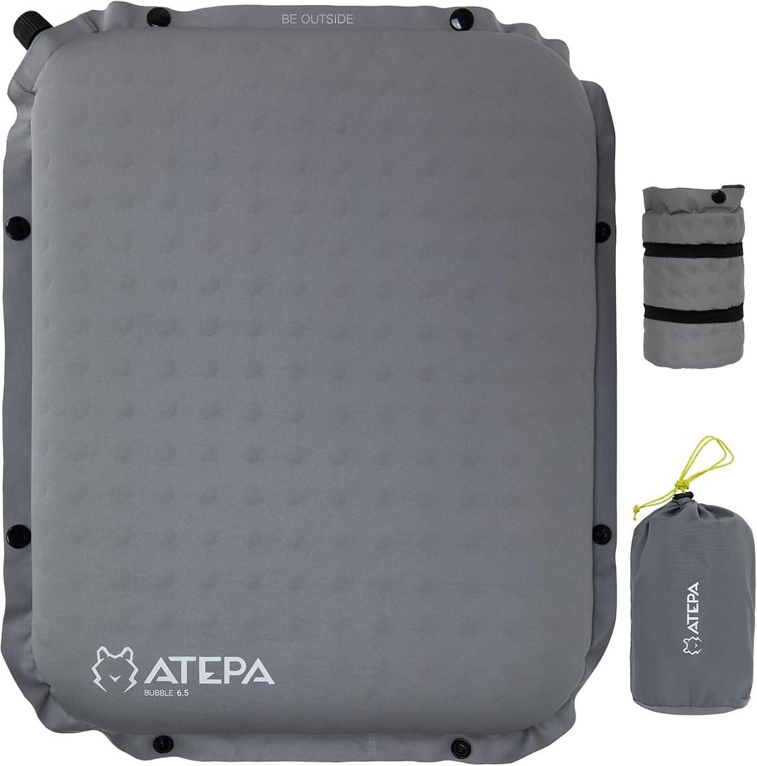 ATEPA Inflatable Seat Cushion, Self-Inflating Portable Stadium Airplane Travel Foam Cushion Pad for Camping, Sports Events, Outdoor