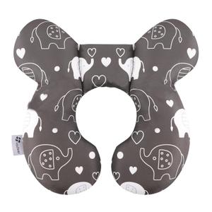 vocheer Baby Travel Pillow(Upgraded), Head and Neck Support Pillow for Pushchair, Car Seat,Stroller, Bouncer, Cotton (Elephant)