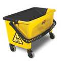 Rubbermaid Commercial Products HYGEN Microfiber Mop Bucket with Press Wringer, 26", Yellow, for Janitorial/Professional Cleaners and Heavy-Duty Industrial Mopping/Wringing/Cleaning
