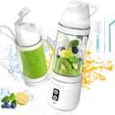 Vaeqozva 700ml Portable Blender,Personal Blender USB Rechargeable for Shakes and Smoothies,WHITE, 98x98x326mm