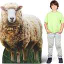 Geelin 4 ft Sheep Cardboard Cutout Stand-up Lifesize Religious Sheep Backdrop Photo Props for Farm Theme Birthday Party Easter Nativity Scene Bible School Birthday Party Decorations
