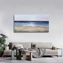 Yuaxker Ocean Wall Art Blue and Gold Modern Minimalist Wall Decor Sea Wave and Beaches Canvas Painting for Living Room Bedroom Dinning Room Home Office Home Decor 24x48 inch