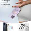 typecase Folding Phone Stand: Foldable Holder for Desk - Ultra Thin Adjustable Kickstand - Magnetic Grip Home Desk Accessory Compatible with Phones & Tablets (Lilac Fields)