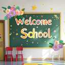 codree 34 Pcs/2Set 3D Flowers Classroom Bulletin Board Decoration, Paper Flowers Chalkboard Wall Classroom Decor, Colorful Floral Bulletin Board Cutouts Border for Back to School Graduation Home Decor