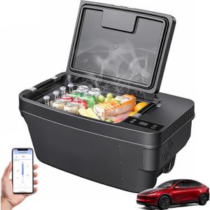 Car Refrigerator for Tesla Model Y, 35QT (33L) Portable Freezer, -7.6°F to 50°F 12V Car Fridge for Model Y Trunk with App Control, 12&24V DC Tesla cooler for Camping, Shopping, Road Trips, Home