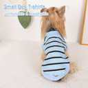 Dog Shirt, Pet Clothes for Chihuahua, Yorkie Teacup Costumes Striped, Small Dogs Sleeveless Tank Top Vest, Breathable Cotton Puppy T-Shirt, Cat Apparel Outfit (Blue, XS)