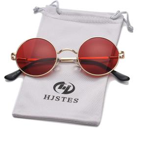 HJSTES Polarized Round Sunglasses Womens Men Retro Hippie Glasses Small Circle Sunnies
