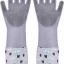 Pet Grooming Gloves Pet Hair Remover Cat, Dog Washing Gloves Silicone Heat Resistant Cleaning Gloves with High-Density Teeth Grooming Gloves for Dogs, Cats, Horses, Rabbits (1 Pair - Gray)