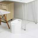 rejomiik Small Trash Can, 3.5 Gallon Garbage Can Slim Waste Basket Plastic Trash Bin Container with Handles for Bathroom, Bedroom, Home, Office, Dorm Room, Kitchen, Rectangular, White (1 pack)