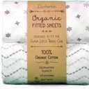 Guava Lotus Travel Crib Sheets (Set of 2)  100% Organic Cotton Fitted Sheets for Baby Play Yard & Mini Crib Mattress  Super Soft Jersey Knit  Snug Fit & Washable (Grey and White)