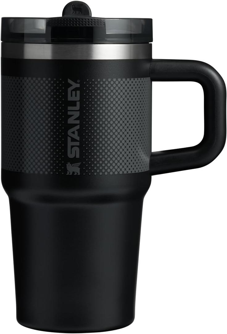 STANLEY Quencher ProTour Flip Straw Tumbler with Leakproof Lid | Built-In Straw & Handle | Cupholder Compatible for Travel | Insulated Stainless Steel Cup | BPA-Free (20 Ounces, Black Fade)