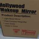 Small Desk Mirror with Lights, Lighted Makeup Mirror with Light, Portable Tabletop Make Up Mirror for Desk, Vanity Mirror with Lights,Smart Touch Control, Dual Power Supply, 360Rotation (11"L x 9"W, White)