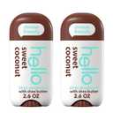 hello Sweet Coconut Aluminum Free Deodorant for Women and Men with Shea Butter, 24-Hour Freshness, Baking Soda Free Deodorant, Dermatologically Tested, 2.6 oz Stick (2 Pack)