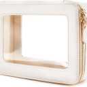 Aveniee Clear Makeup Bag Organizer, Travel Toiletry Bag Cosmetic Case for Women, Portable Make Up Skincare Pouch Car Organizer Bag with Zippers for Essentials,White