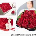 NONMON 100pcs Artificial Flowers Dark Red Rose Real Looking Fake Foam Roses with Stem for Valentine's Day DIY Wedding Bouquets Bridal Shower Centerpieces Arrangements Party Home Decorations