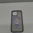 MAGIC JOHN Magnetic Case for iPhone 14 Pro Max Phone Case [Compatible with Magsafe] [with Magnetic Mental Stand][Military Grade Shockproof][Anti Yellowing] Translucent Matte Back with Soft Edge,Purple