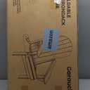 Plastic HDPE Adirondack Chair, Folding Adirondack Chair Weather Resistant with Cup Holder, Wooden Textured Fire Pit Outdoor Chair for Garden, Porch, Lawn, Backyard, Supports 380LBS, Teak (Pack of 1)