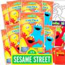8 Pc Sesame Street Mini Party Favors Set - Bundle 8 Play Packs with Mini Coloring Books, Stickers, and Goodie Bags | Sesame Street Birthday Party Supplies Decorations