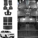 Rongtaod Floor Mats Compatible with 2021-2025 Jeep Grand Cherokee L 6 Seats Trunk Liner Cargo Mat Cargo Liner Back Seat Cover Protector 2024 Cherokee L Accessories (Trunk Mat+Backrest Mat+Floor Mats)