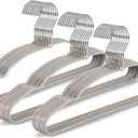 TOPIA HANGER Metal Hangers 30 Pack, Non Slip Clothes Hangers Space Saving, Heavy Duty Rubber Coated Wire Hanger for Coat, Shirt, Dress, Pants-Grey, CT12G30 (Adult)