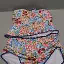 Eomenie Tankini Swimsuit for Women Tummy Control Ruched Two Piece Bathing Suits High Waisted Shell Stitch Swimwear Pink Floral, M