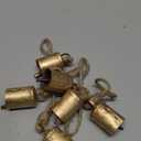 Set of 6 Bell Ornaments for Christmas Tree Rustic Decorations Vintage Bells Outdoor Chirstmas Gold Bells - Rustic Metal Handmade Lucky Cowbells Tin Metal Tree Decoration with Rope