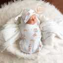 Ylsteed Baby Swaddle Blanket and Headband Set, Newborn Receiving Blanket Swaddle Wrap for Girls and Boys, Swaddling Blankets Neutral for Newborn Soft and Skin-Friendly 32 * 32 inchesBear Pattern