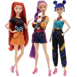 K-POP Demon Hunters With Light And Music Dolls Toy Rumi Zoey Mira Movable Joint Doll