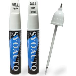 SYOAUTO Pearl White Touch Up Paint for Cars Auto Touch up Paint Scratch Repair Pen Brush and Tip 2 in 1 Pearl White