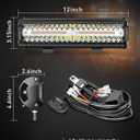 NAOEVO 12 Inch LED Light Bar, 300W 30000LM LED Offroad Fog/Driving Lights with 2 Leads Wiring Harness, Spot & Flood Combo, Work for Truck Boat UTV ATV, 1 Pc (White/Amber/White&Amber)