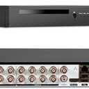 16 Channel Security Recorder DVR, 5MP Hybrid 6-in-1 Surveillance Digital Video Recorder for up tp 5MP AHD/TVI/CVI/CVBS/IP/XVI Camera, Human Detection, Remote Access(with 1TB Hard Drive)