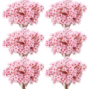 Tigeen 36 Pcs Artificial Cherry Blossom Flower Silk Cherry Blossom Branches 15.7 Inch Fake Floral Branches Bundles Faux Flower Stems for Vase Home Wedding Table Centerpiece (Pink)